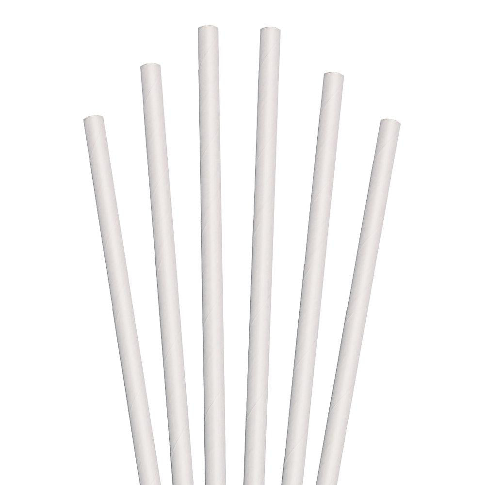 7.75 White Jumbo Paper Straws - 500 ct.